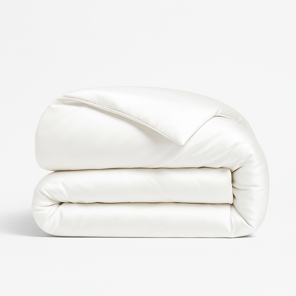 Lunar White Silk Duvet Set