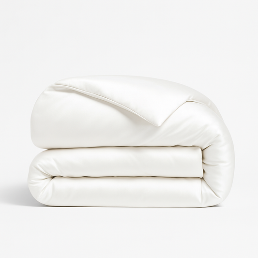 Lunar White Silk Duvet Set